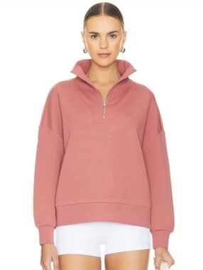 Hawley Half Zip Sweatshirt In Wither Red